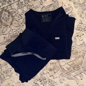 Figs Navy Blue Scrub Set